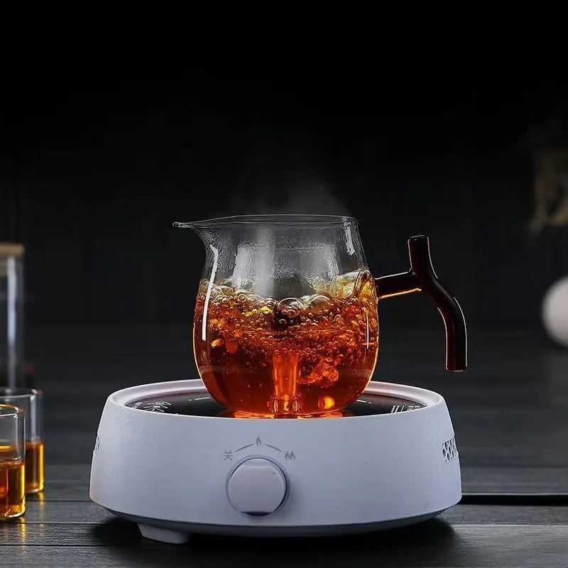 Tea Pot High Borosilicate Glass Teapot with Tea Pitcher Heat Resistant Clear Tea Maker & Warmer Set for Home Oasis Select