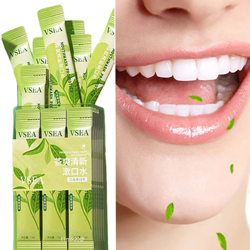 DR.DAVEY Passion Fruit Green Tea Mouthwash 20 Pack | Fresh Breath