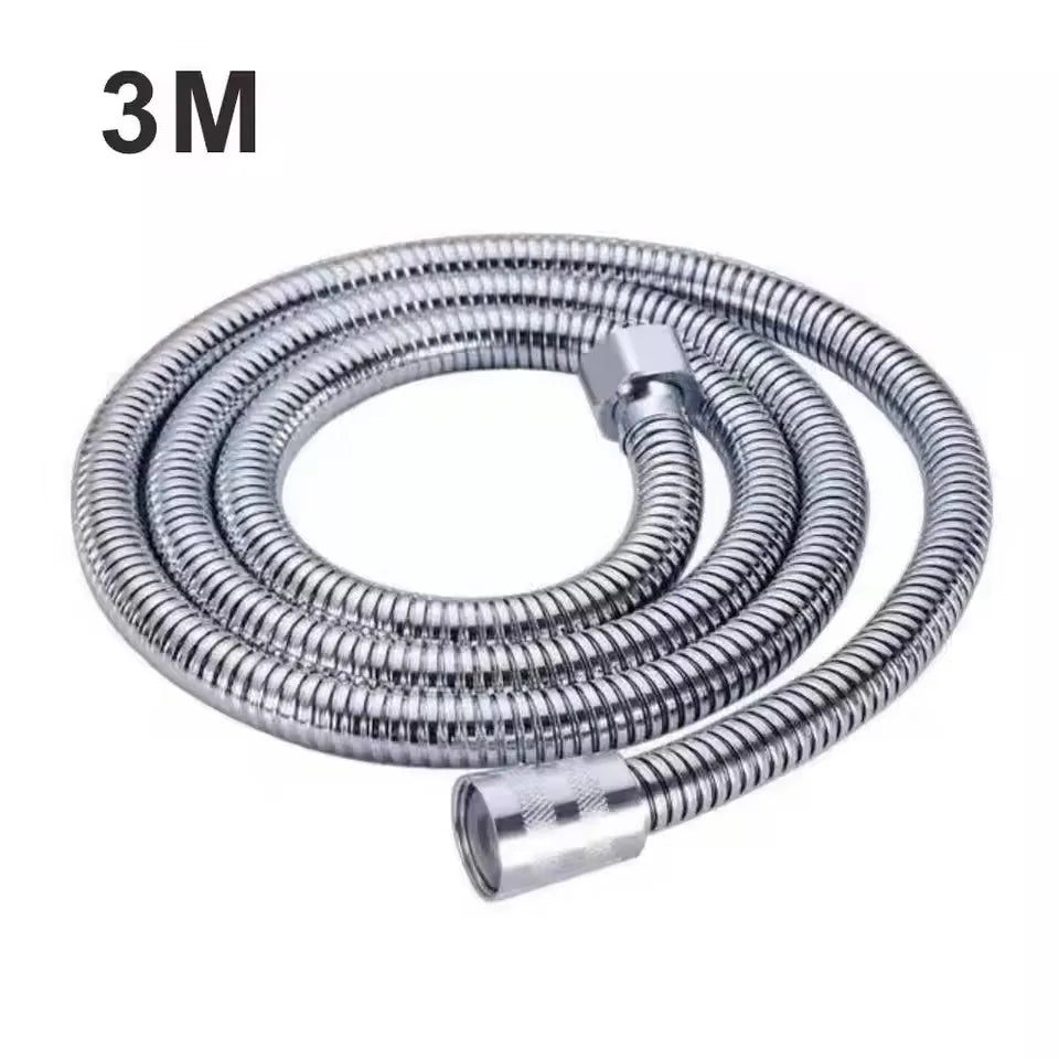 New 304 Stainless Steel High Pressure Shower Head 3 Modes Large Flow Sprayer Anti-Fall Shower Faucet Bathroom Accessories Oasis Select 3.0m Sliver Hose