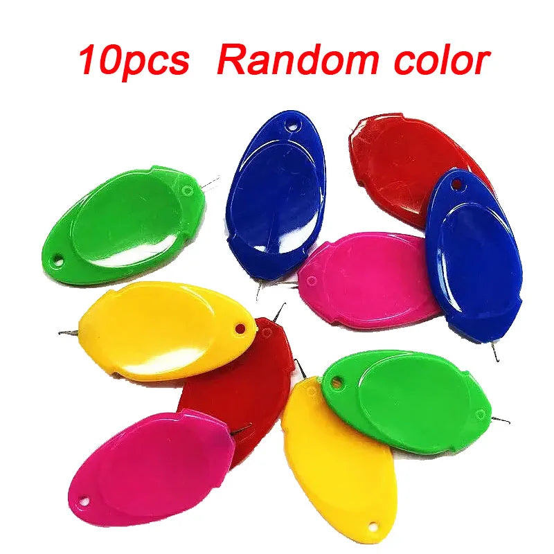 10pcs Needle Threader Stitch Insertion Tool for Sewing Machine Simple Threading Old Man Elderly DIY Handworks Sewing Accessories Oasis Select Random color 10pcs