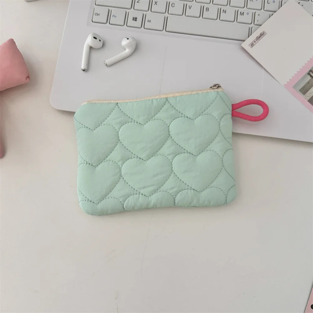 New Cute Candy Color Coin Purses Small Canvas Coin Wallet Lady Girls Earphone Coin Key Money Storage Bag Zipper Pouch Oasis Select Green