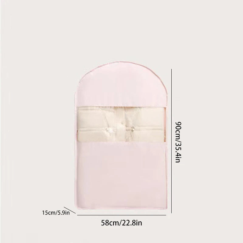 Compression Clothes Storage Bag with Hanging,Space Saving Vacant Seal Bag for Down Jacket,Winter Coat,Visible Organizer for Home Oasis Select Pink-S