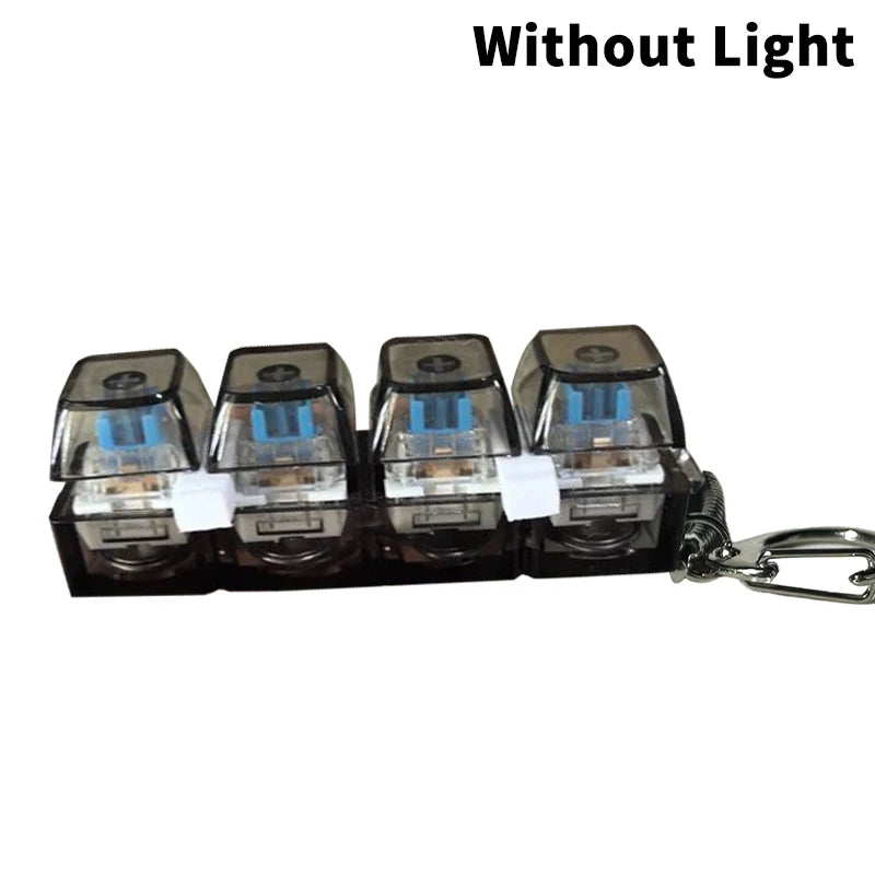 4/9 Keys Mechanical Keyboard Axis Tester LED Keyboard Key Toy Stress Relief DIY Button Keycap Fidget Keychain Toys Gift Oasis Select A4
