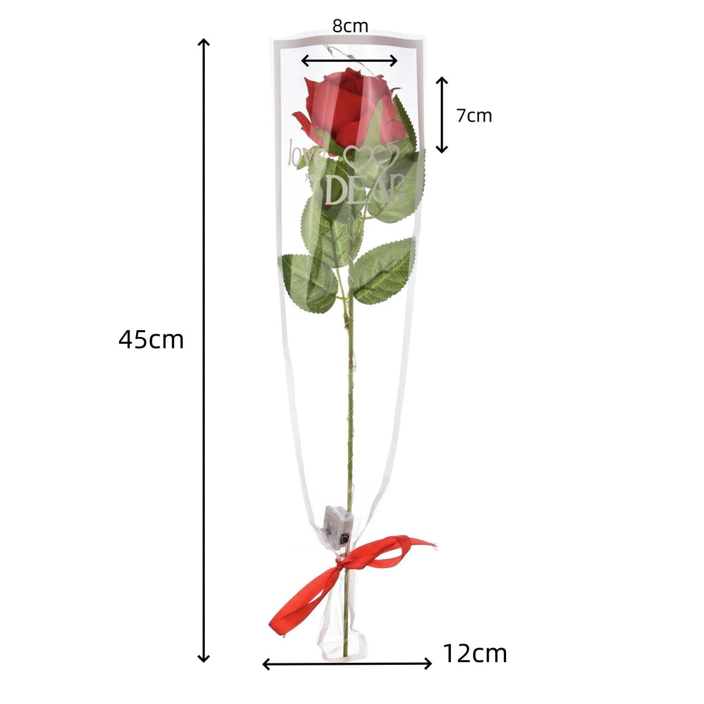 1pcs Led Light Up Glowing Roses Red Flower Bouquet Led Flash Handheld Valentine's Day Glow Party Wedding Decoration Oasis Select