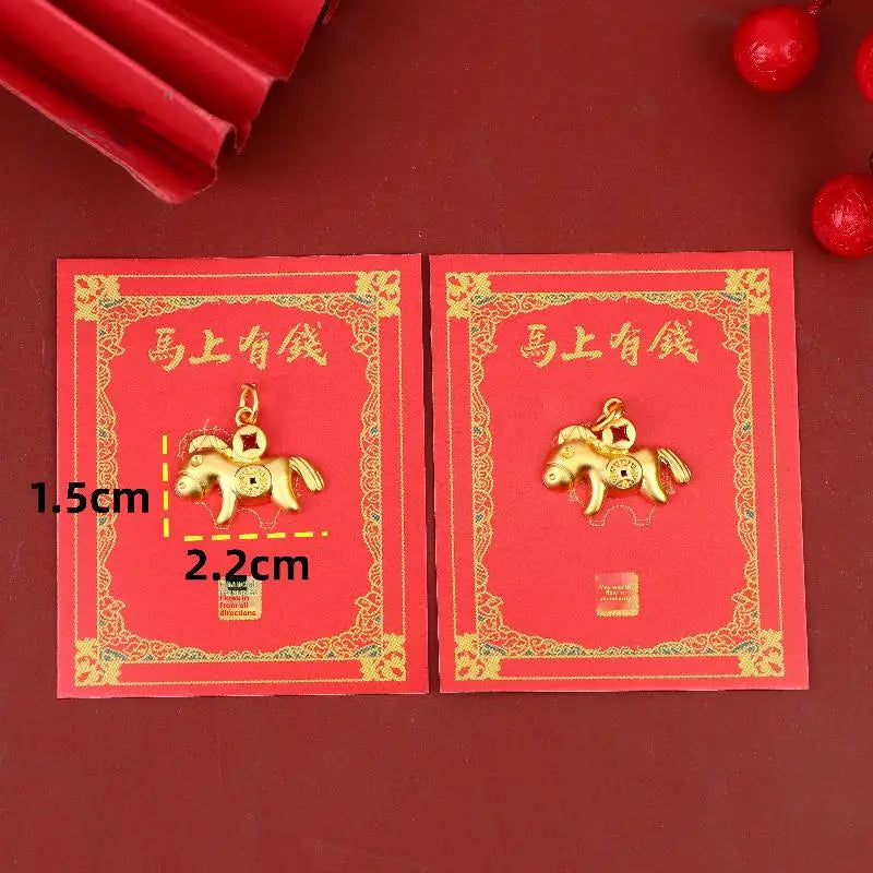 New Year Gifts Ornament Set, 2/3/4/10Pcs Golden Zodiac Horse Pendant, 2026 Year Of The Horse Car Home Decor Oasis Select A3 2pcs