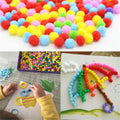 2 Pcs/Set Kids Plush Ball Painting Stickers Creative DIY Handmade Material Educational Toys Children Cartoon Puzzles Crafts Toy Oasis Select Multicolor one size