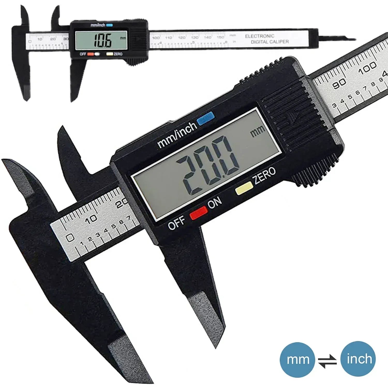 150mm Electronic Digital Caliper Carbon Fiber Dial Vernier Caliper Gauge Micrometer Measuring Tool Digital Ruler Plastic Caliper Oasis Select