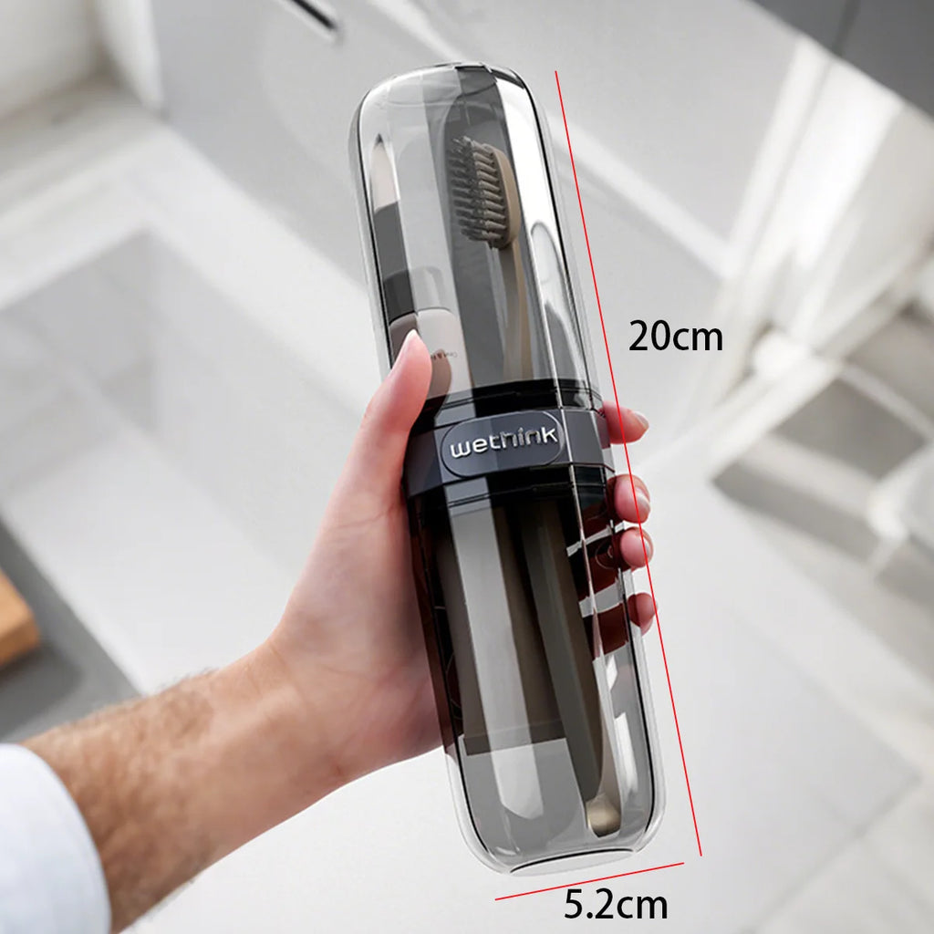 Portable Toothpaste Toothbrush Protect Holder Case Travel Camping Storage Box Protect Toothbrush Toothpaste from Dirt and Damage Oasis Select transparent black