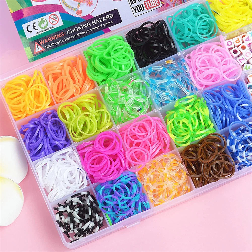 1Set Elastic Rubber Band Refill Loom Bracelet Kit Organizer for DIY Knitting Friendship Craft Girl Kid Creativity Birthday Gift Oasis Select