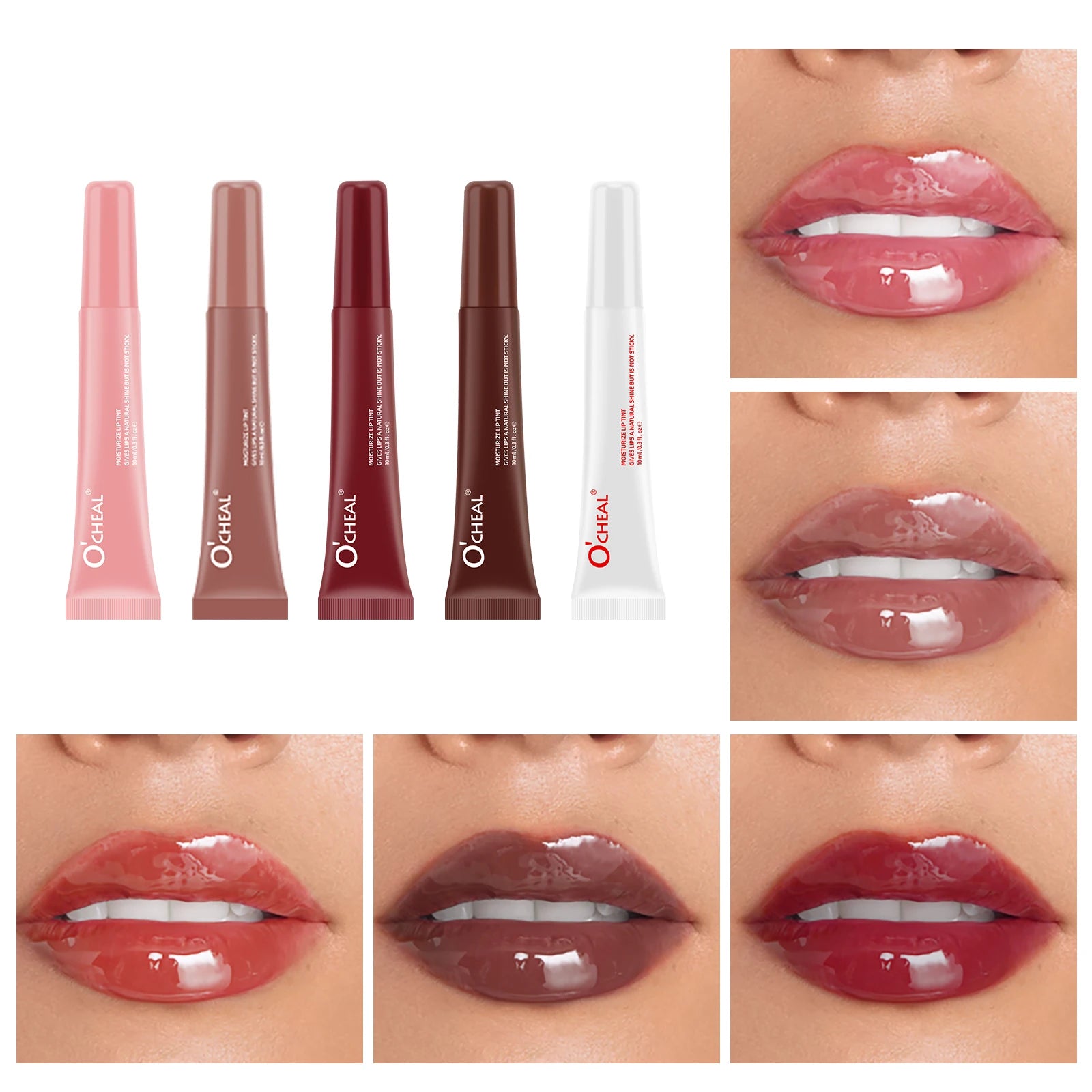 Ocheal Moisturizing Lip Gloss Plumper Shiny Liquid Lipstick Clear Lip Care Beauty Tinted Mask Glaze Colored Lipstick Makeup Oasis Select
