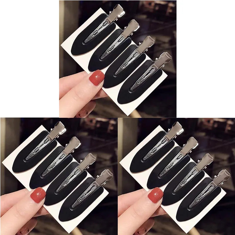 4/8/12pcs No Bend Seamless Hair Clips Side Bangs Barrette Makeup Washing Face Accessories Women Girls Styling Hairpins Oasis Select Black-12pcs