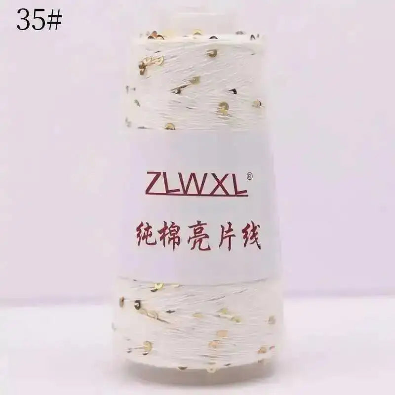 Sequin Cotton Yarn DIY Knitted Decoration Hand Crochet 400M