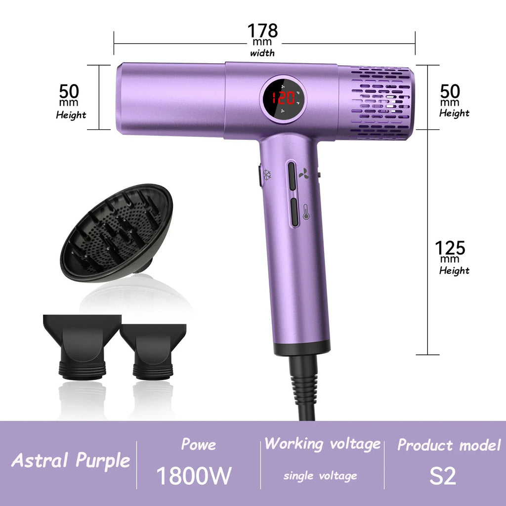URGGU S2 High-Speed Hair Dryer LCD 110000RPM Brushless Motor