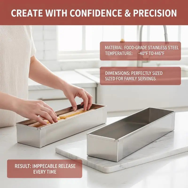 High Quality 40cm Thickened Stainless Steel Tiramisu Cake Mold Rectangular Square Fixed Mold Oasis Select