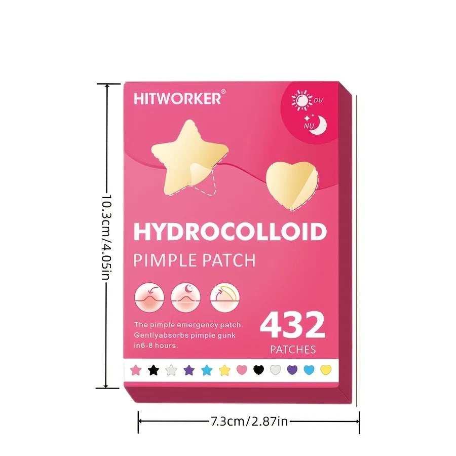 432 Pcs Acne Patches per Box, Star-Shaped Acne Patches, Concealing Patches, Suitable for All Skin Types, Unisex Skincare Oasis Select
