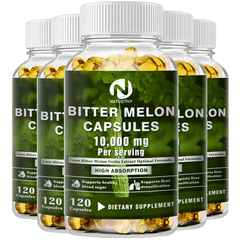Bitter Melon Capsules 25:1 Extract | 120 Veggie Caps 10,000mg Herbal Supplement Oasis Select 5 Bottles 60pcs
