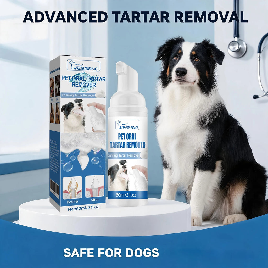 Pet Oral Tartar Remover Foam 60ml Teeth Cleaning Calculus Yellow Teeth Removal Fresh Breath Eliminate Bad Breath Pet Oral Care Oasis Select