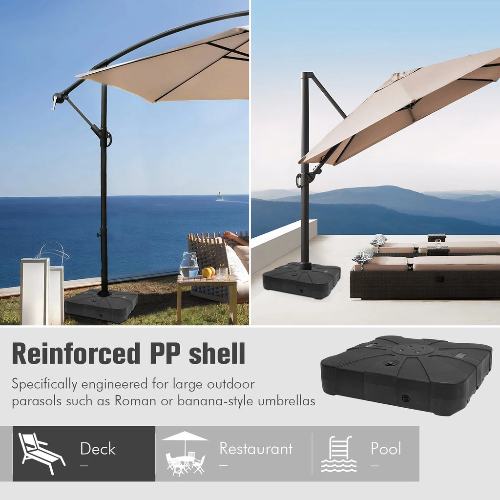 Heavy Parasol Base Stand Cantilever Umbrella Base Fillable Umbrella Holder with Wheels Patio Base for Outdoor Umbrellas Oasis Select