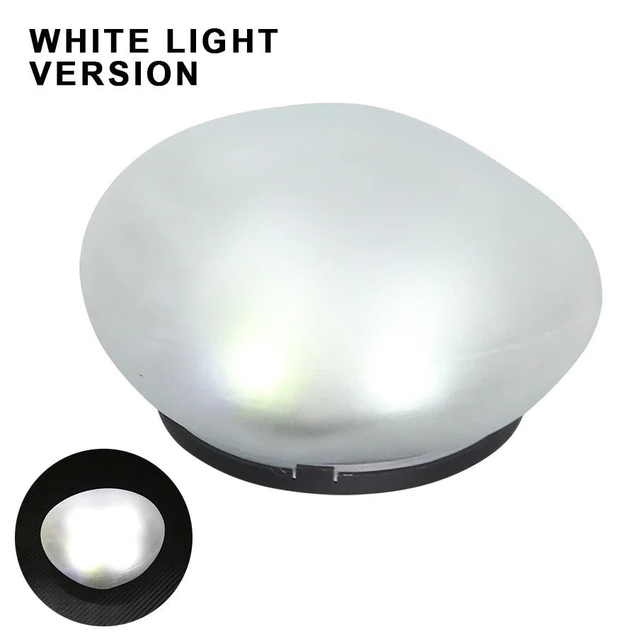 Solar Pebble Lights Outdoor Waterproof IP65, Decorative Garden Stone Lights for Pathway/Lawn/Yard, 8H Auto Lighting Solar Light Oasis Select White Lamp 2PCS