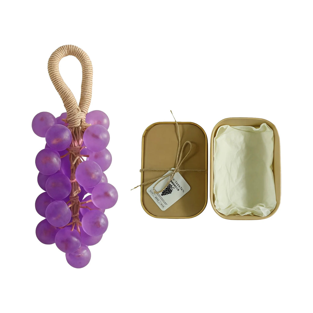 Grape Handmade Soap Facial Body Cleaning Exfoliation Brighten Moisturizing Skin Fruity Fragrance Creative DIY Crystal Grape Soap Oasis Select Lavender