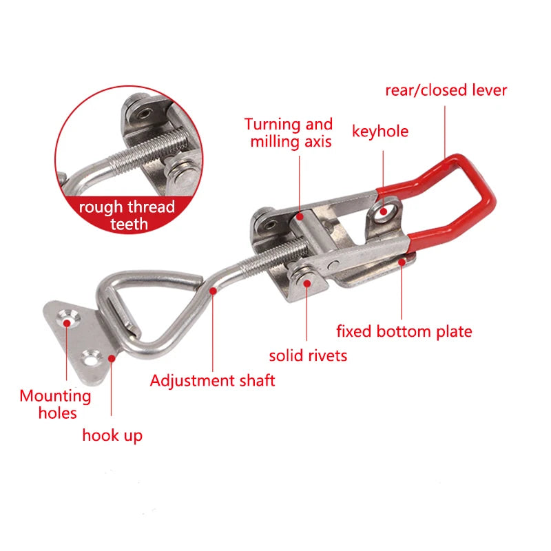 Quick Clamps Easy-to-use Horizontal Clamps Box Buckles Versatile Adjustable Buckles For Outdoor Activities Home Industrial Oasis Select