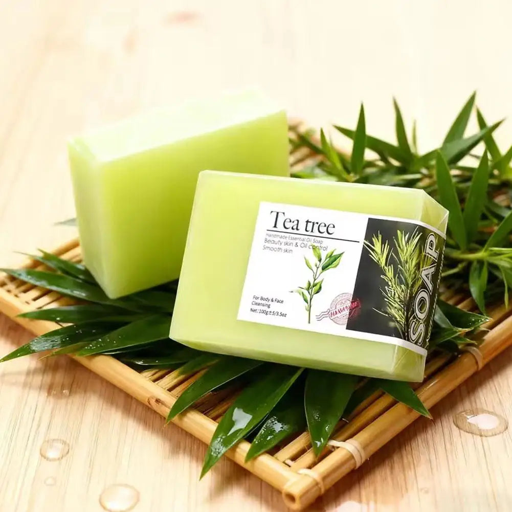 Tea Tree Oil Soap Bar for Face & Body Wash Handmade All Natural Organic Bath Soap Facial Cleanser Soothing Hydrating Body Wash Oasis Select
