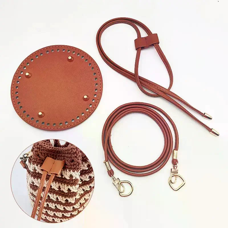 PU Leather Bucket Bag Base DIY Kit – Strap & Drawstring Set Bag Making Kit Oasis Select