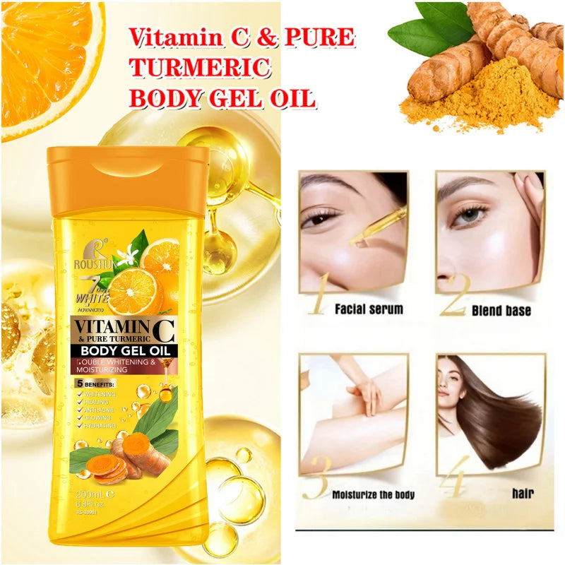 ROUSHUN Vitamin C & Turmeric Body Oil 200ml | Moisturizer