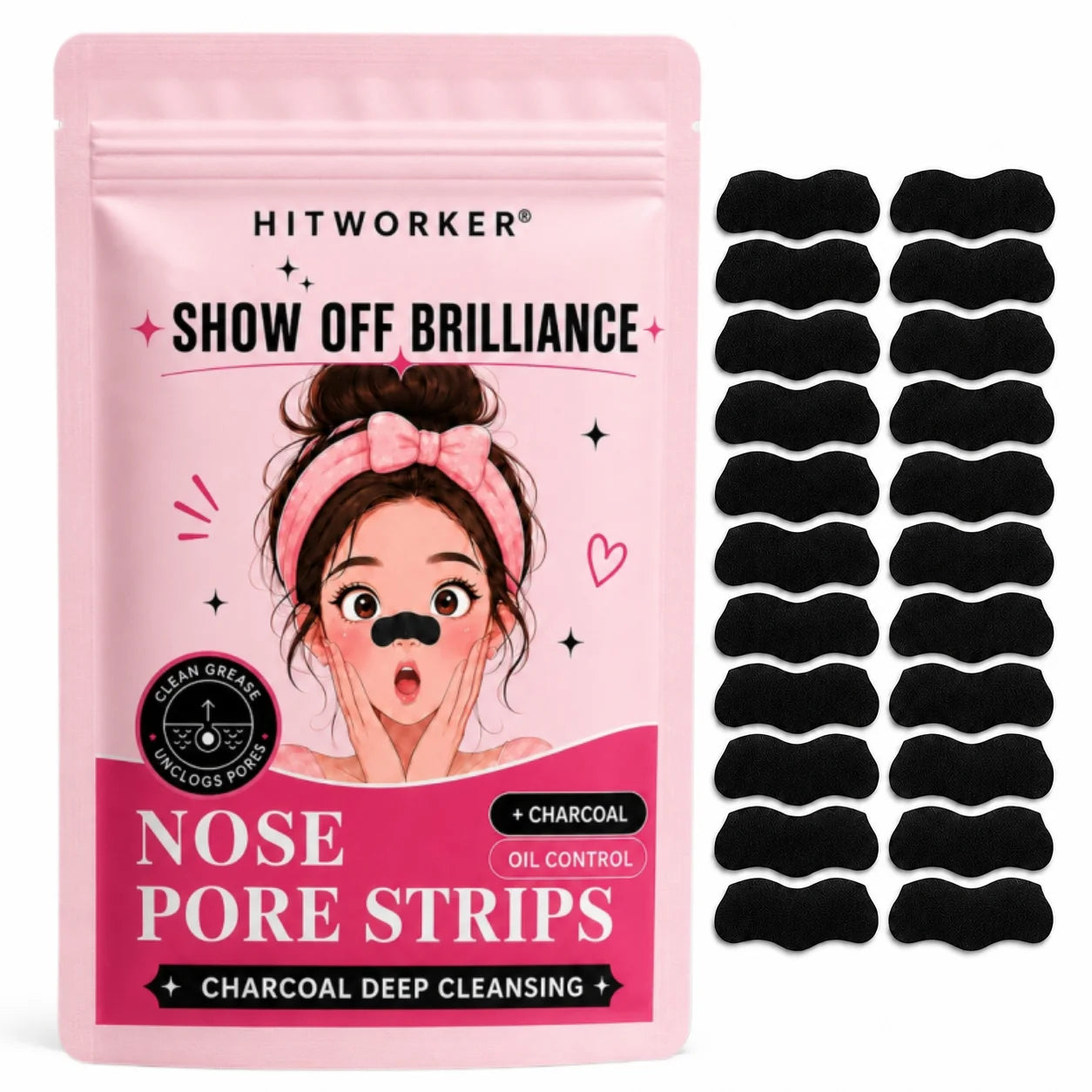 30Pcs Charcoal Nose Care Strips, Soft Fit Skin Routine Patch Set, Easy Home Use, Fresh Look, Travel Friendly Oasis Select 30pcs