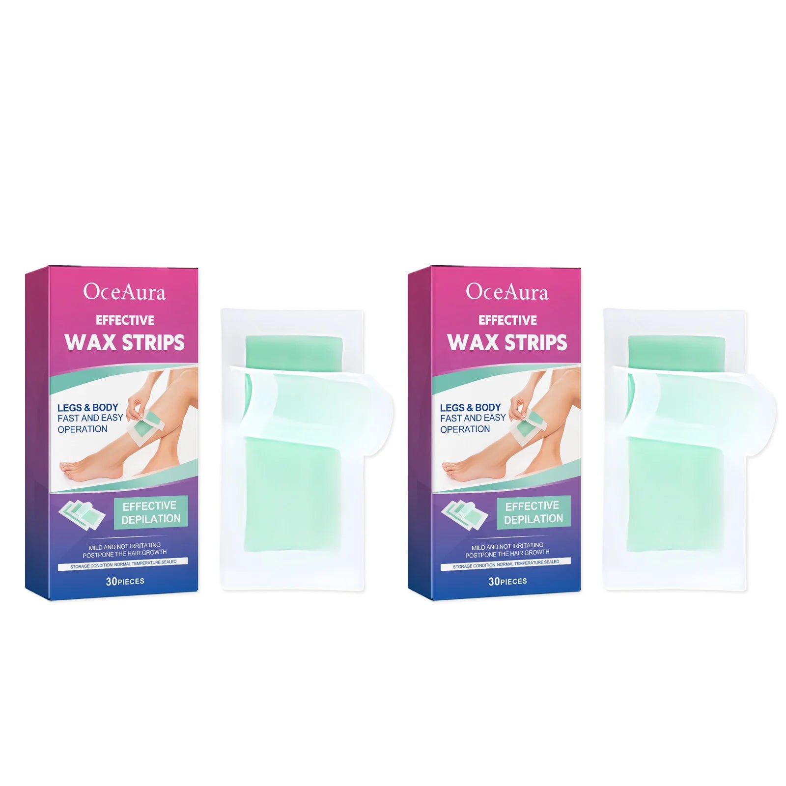 Hair Removal Wax Strips Painless Bikini Chin Upper Toes Legs Underarm Arm Depilation Patch Summer Unisex Facial Body Beauty Tool Oasis Select Blueberries x 2pcs