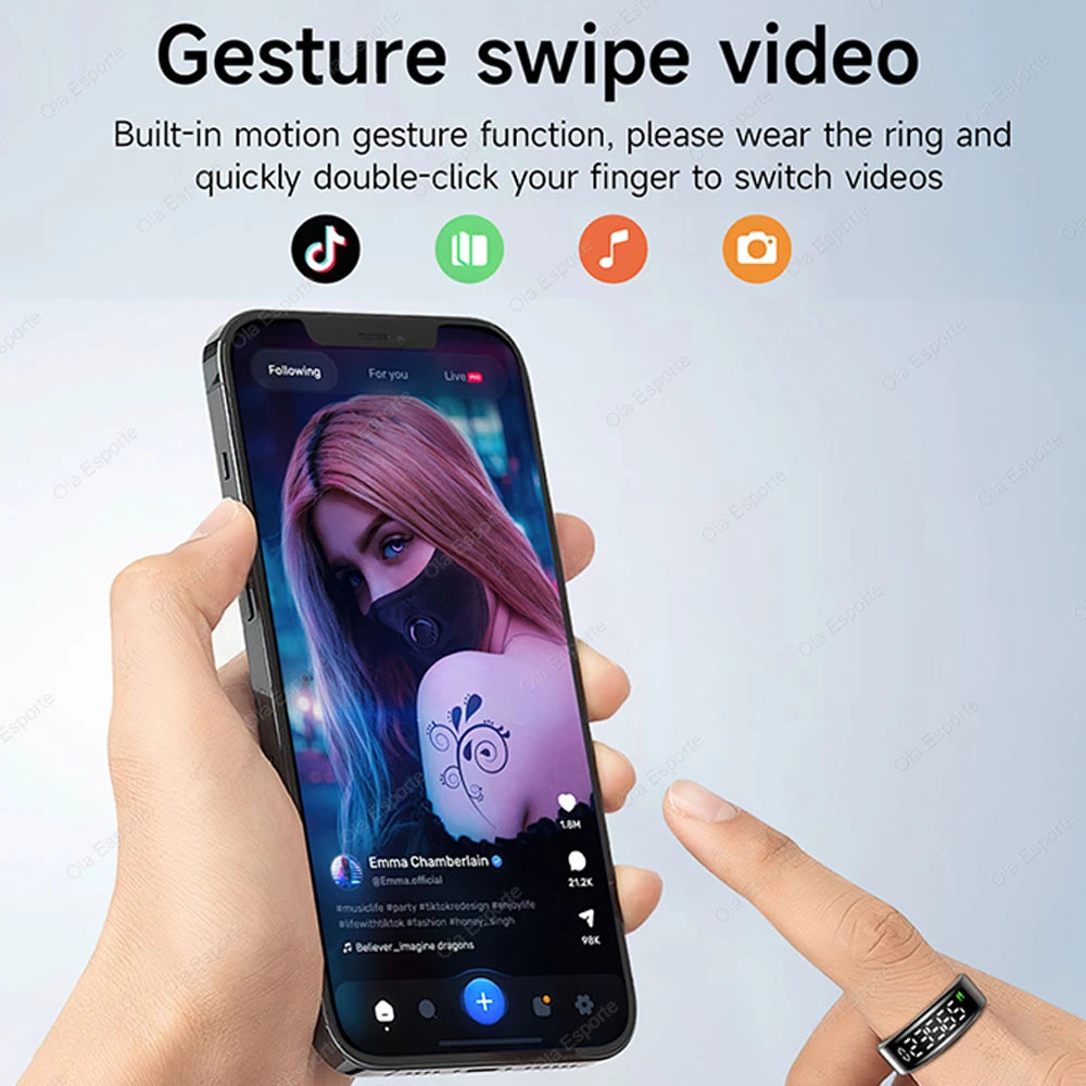 Smart Ring Display – Heart Rate, Sleep & Gesture Control 5ATM