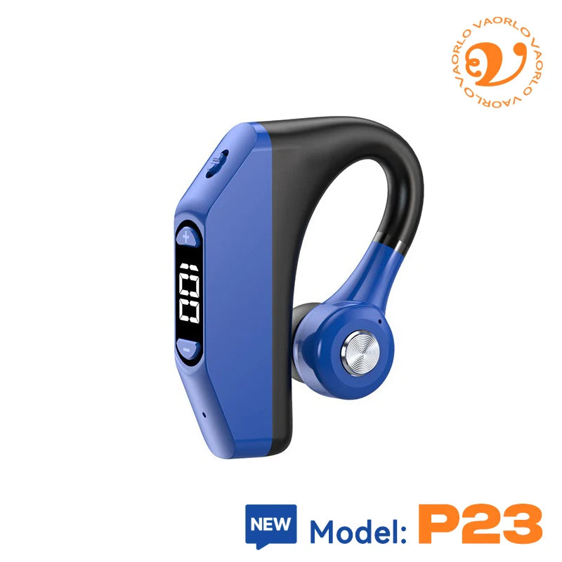 Bluetooth Business Earphones Talk/Music Time 20/30 Hours LED Digital Display With MlC Noice Cancelling Wireless Headset Oasis Select P23 Blue