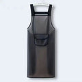Transparent Black PVC Waterproof Kitchen Apron Oil Resistant Household Work Apron Dirt-Proof Cleaning Aprons for Practical Use Oasis Select with pockets 75cm