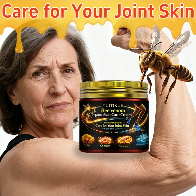 YUITIKUE Bee Venom Joint Skin Care Cream With Honey Collagen Vitamin C Hyaluronic Acid Non-Sticky Easy Absorb Full Body Use Oasis Select