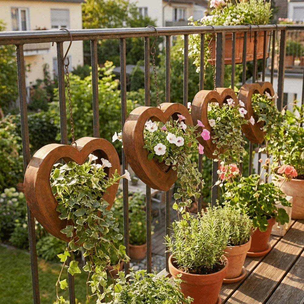 DIY Farmhouse Style Retro Metal Plant Hangers Iron Romantic Plant Hanging Basket Heart Shape Plant Container Window Decor Oasis Select