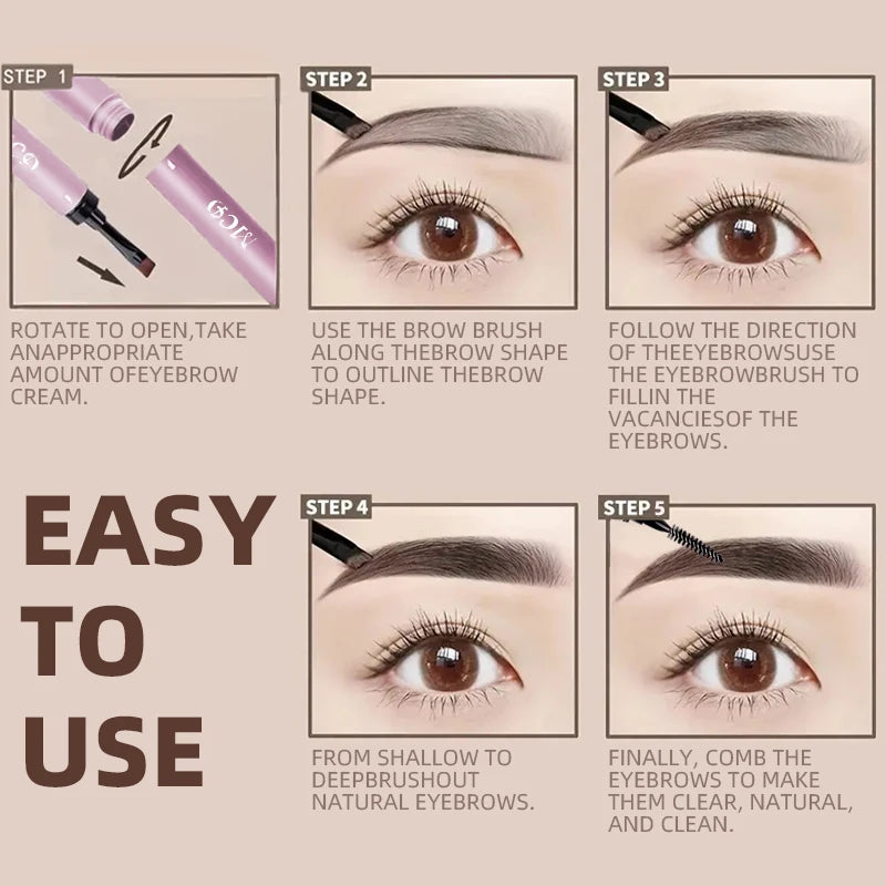 MCD 2-in-1 Waterproof Eyebrow Pencil & Brush Set – 3 Shades