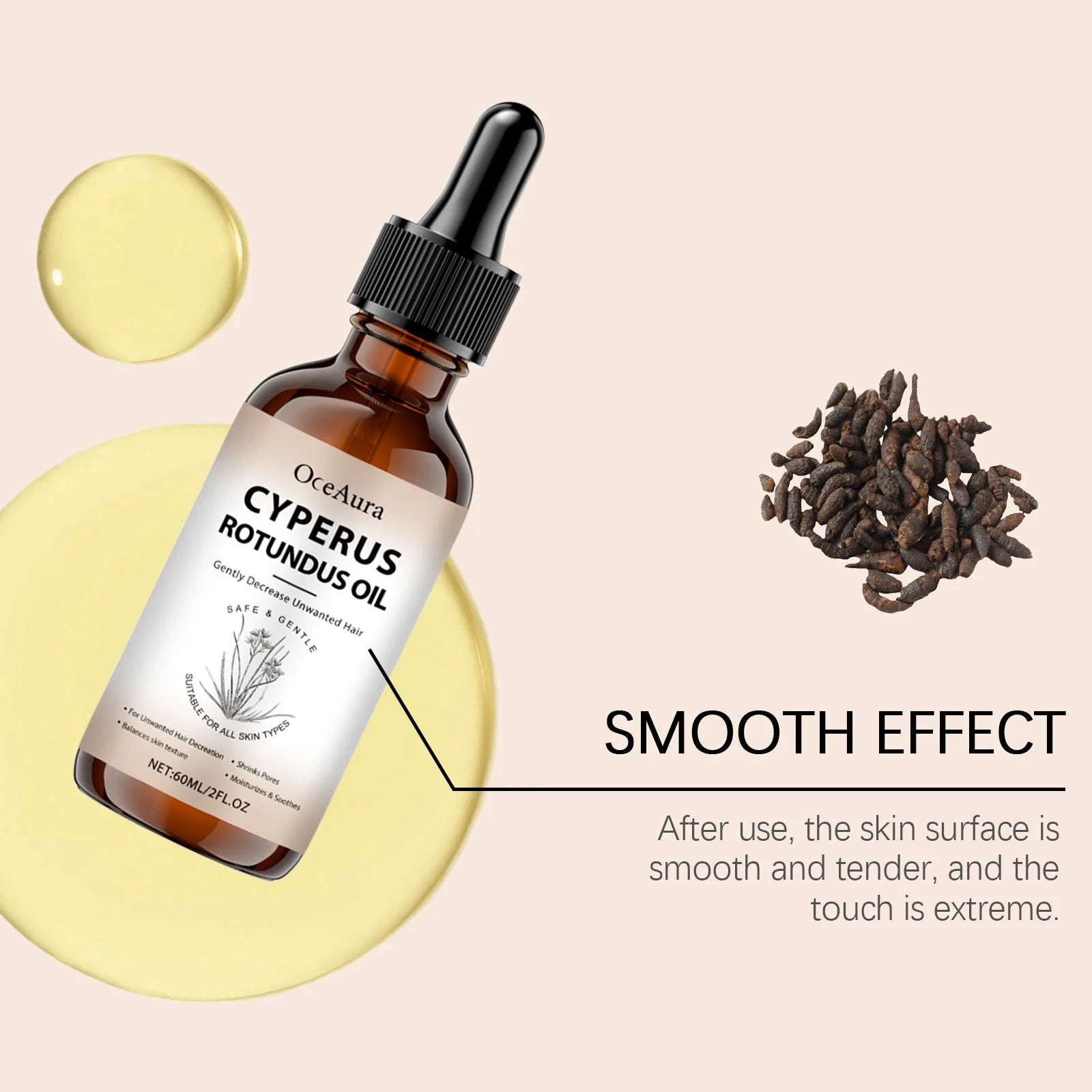 Cyperus Rotundus Hair Growth Inhibitor Oil – Natural 60ml Hair Growth Inhibitor Oil Oasis Select