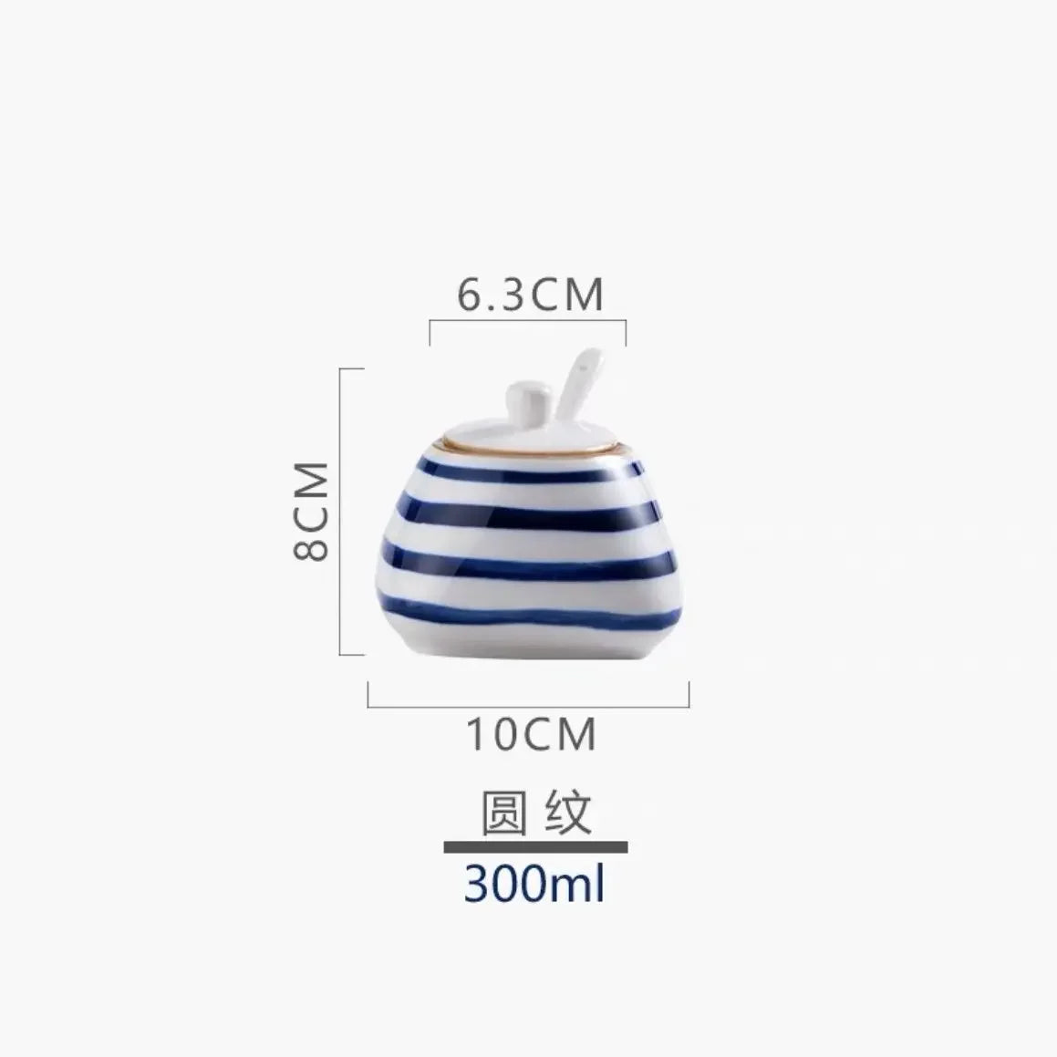 Japanese Seasoning Box, 300ml Bottle Pot Ceramic Chinese Antique Seasoning Salt Set Kitchen Lard Pepper Pot Oil Tank Household Oasis Select 02-300ml
