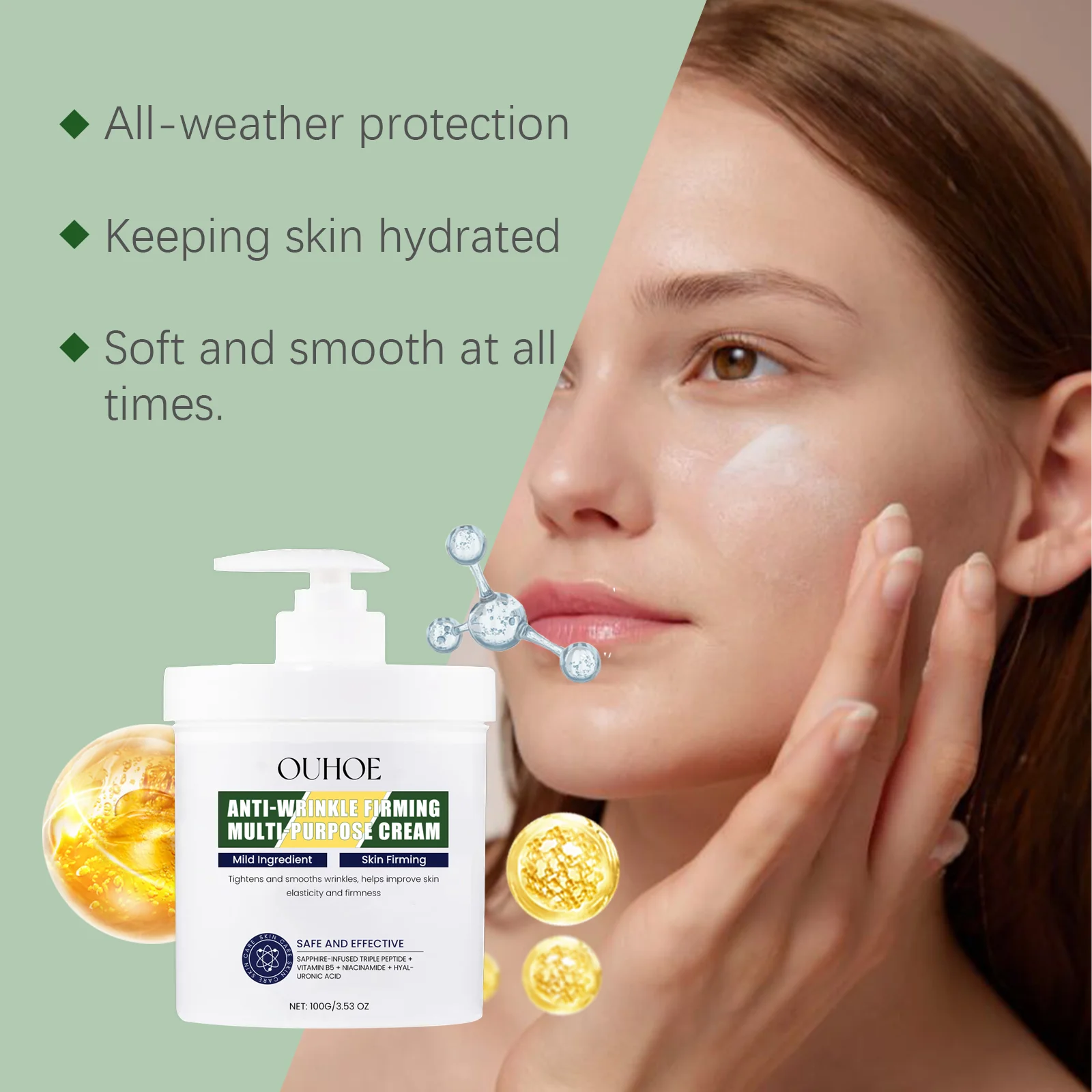 Soothing Lotion Lift Firming Reducing Fine Lines Tightening Deep Hydration Anti-Wrinkle Refreshing Moisturizer Face Body Cream Oasis Select