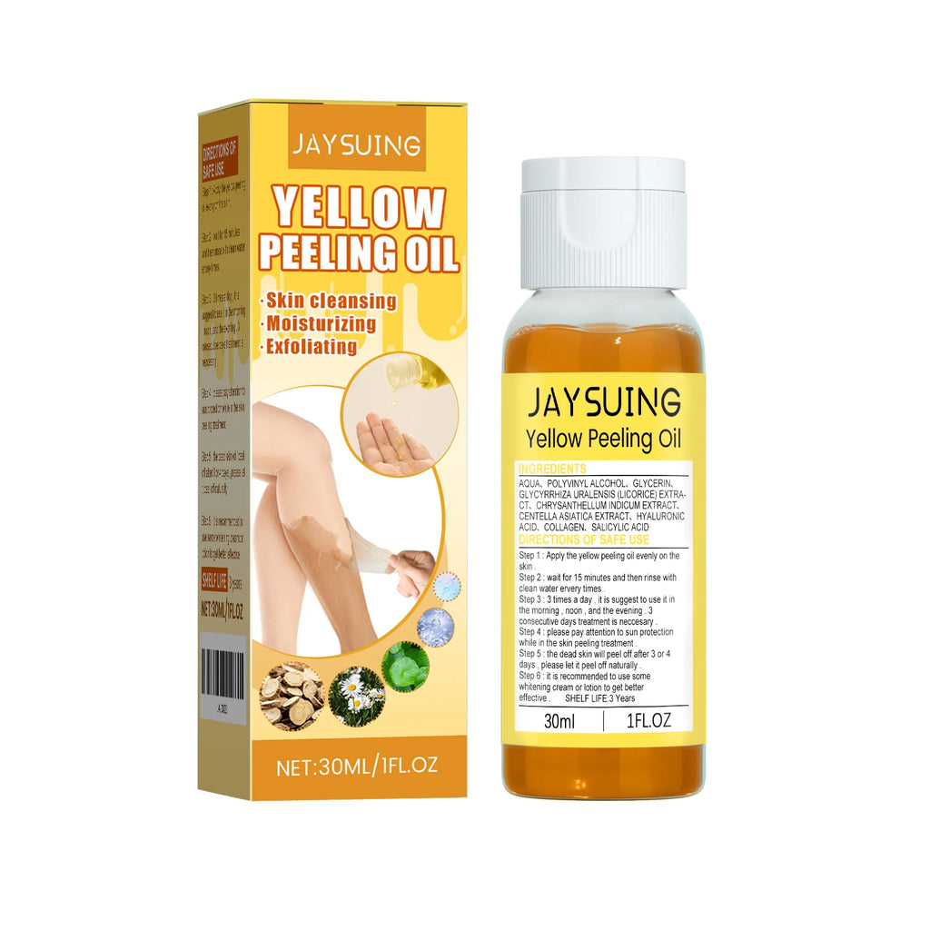 Jaysuing Whitening Yellow Peeling Oil – Dark Spot & Exfoliating Skin Peeling Oil Oasis Select 30ml boxed