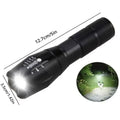 T6 Strong Light Flashlight LED Aluminum Alloy Telescopic Zoom Battery Version Outdoor Searchlight Remote Flashlight Oasis Select R5T6 black