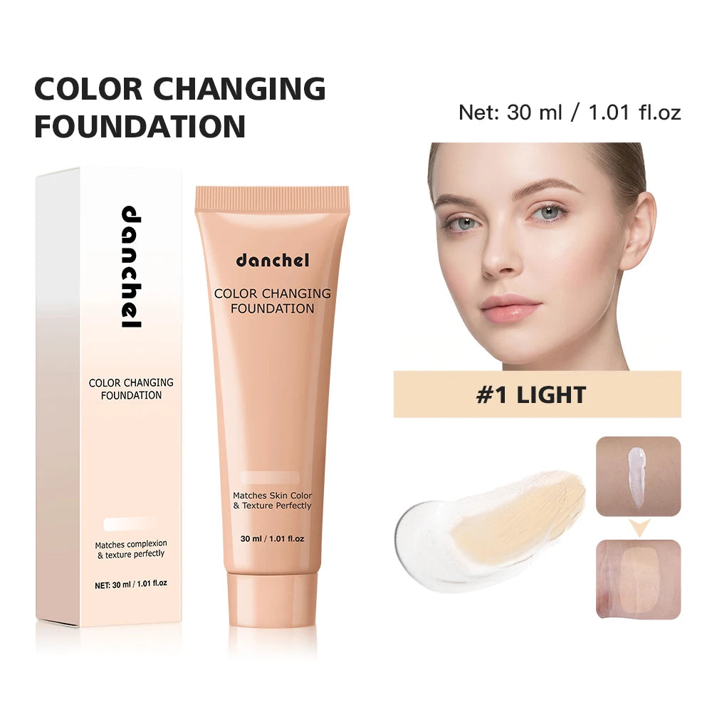 Color Changing Liquid Foundation Adaptive Skin Tone Buildable Coverage 12 Hours Wear Moisturizing Dewy Finish Cosmetics Oasis Select 1 Light