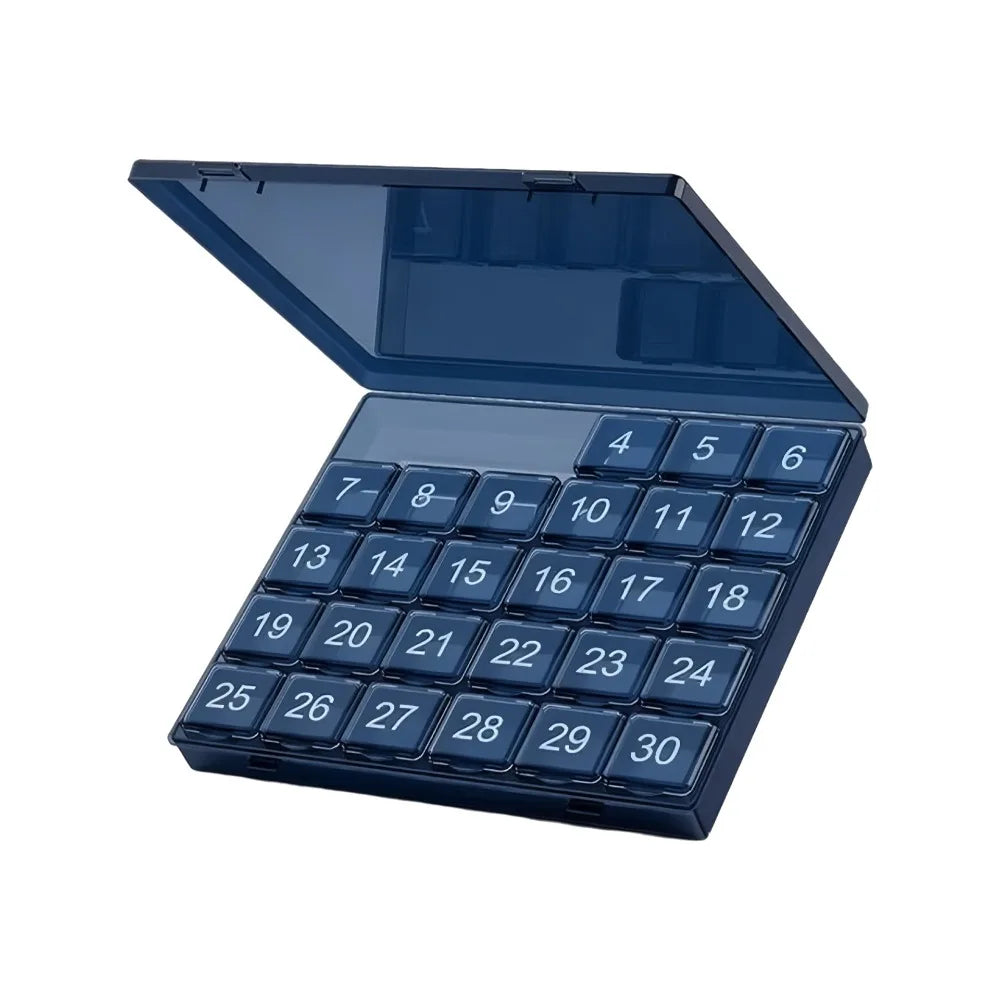 30-Day Monthly Pill Organizer – Transparent Leakproof Case