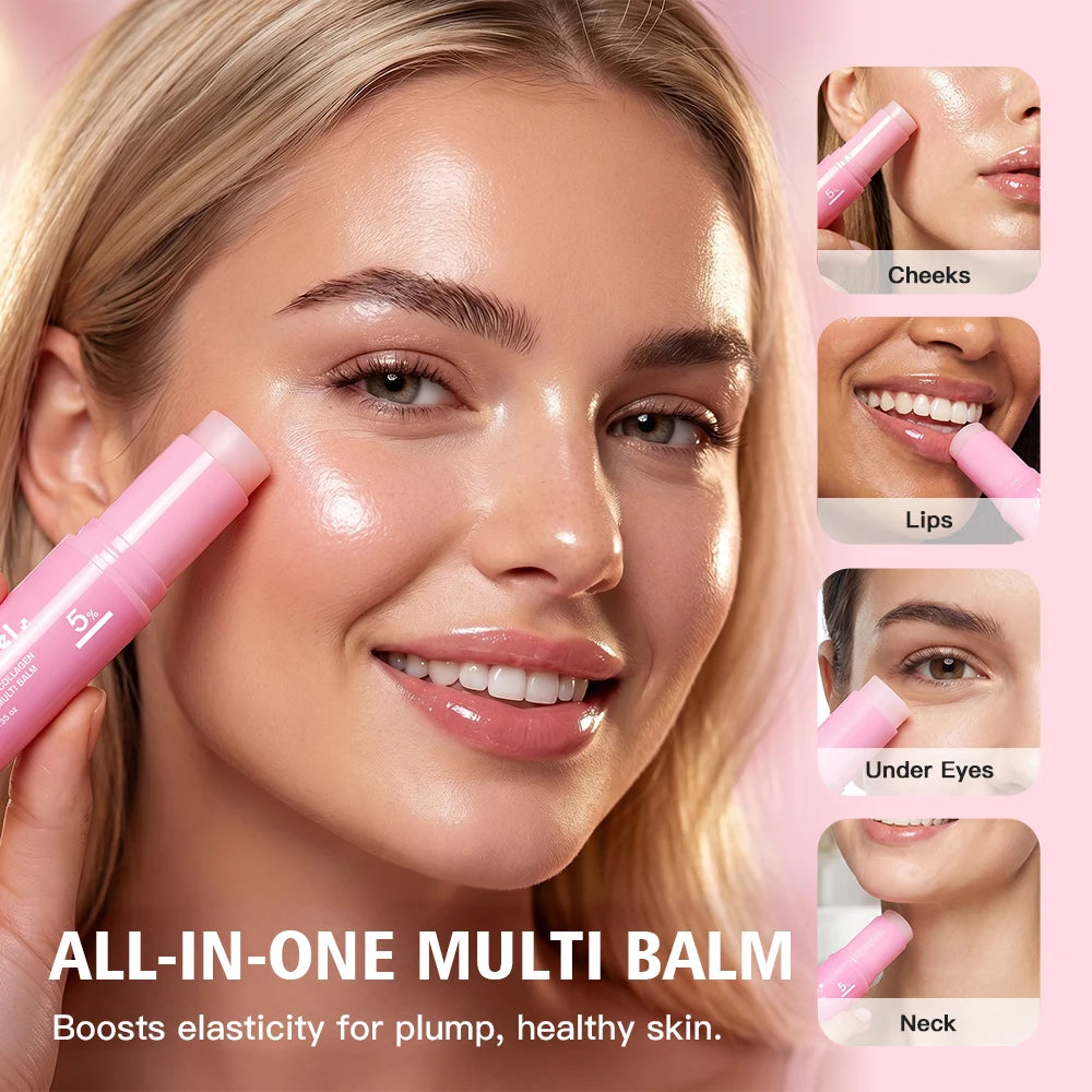 2pcs PDRN Pink Collagen Stick&Collagen Face Cream Multi Volume Balm Anti Aging Firming Anti Wrinkle Moisturizing Skincare Set Oasis Select