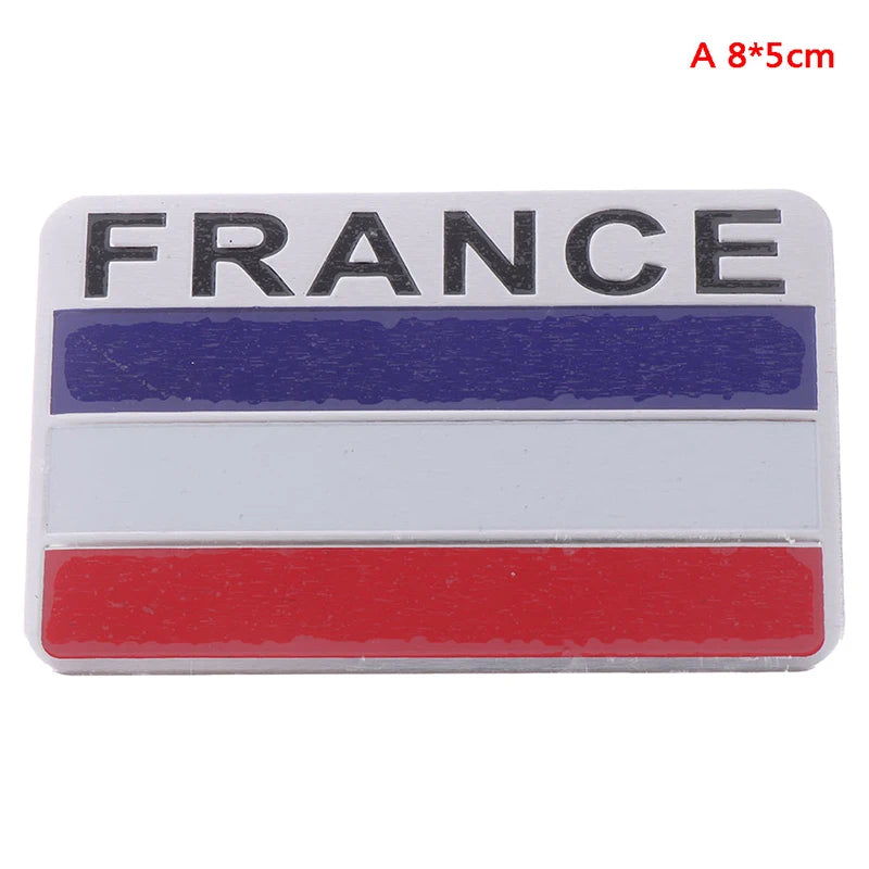 1Pc French flag logo emblem alloy badge car motorcycle decor stickers Oasis Select A