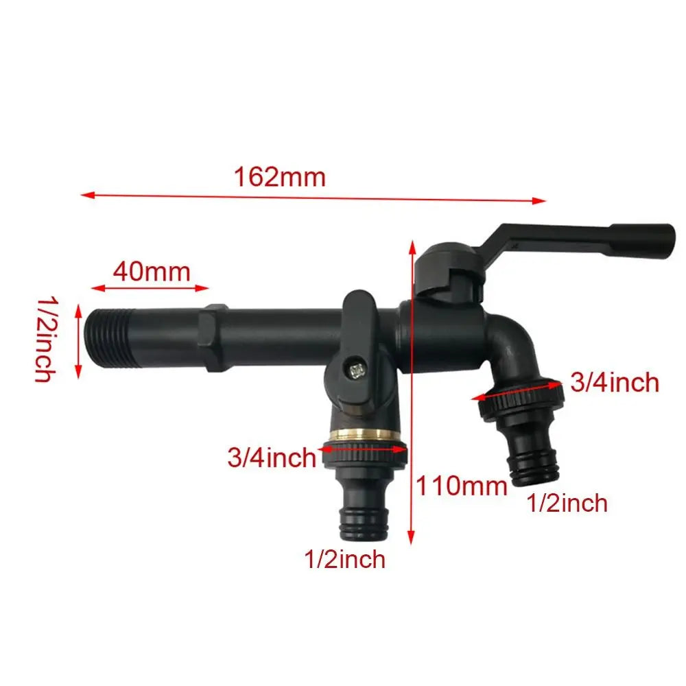 Durable All Copper Tap Water Faucet 4/6/8 Points Garden Irrigation Valve Switch One Into One Out Thread Sink Tap Garden Watering Oasis Select