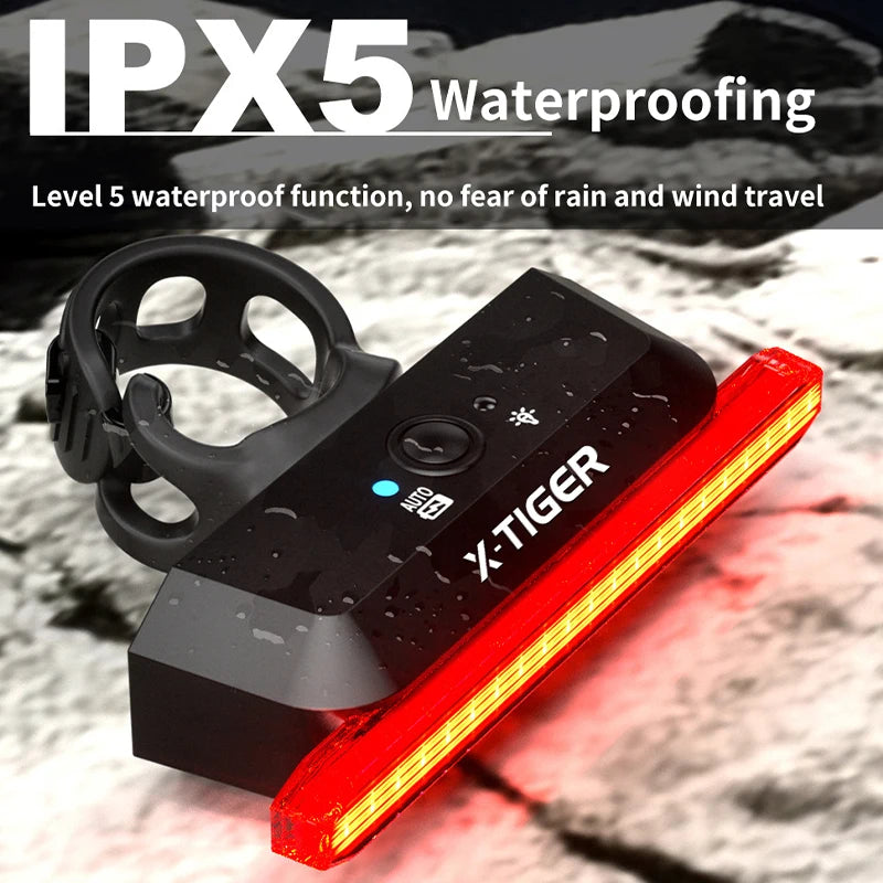 X-TIGER Bike Rear Light Smart Brake Sensing Light Bicycle Tail Light LED Charging Taillight Cycling Accessories Oasis Select