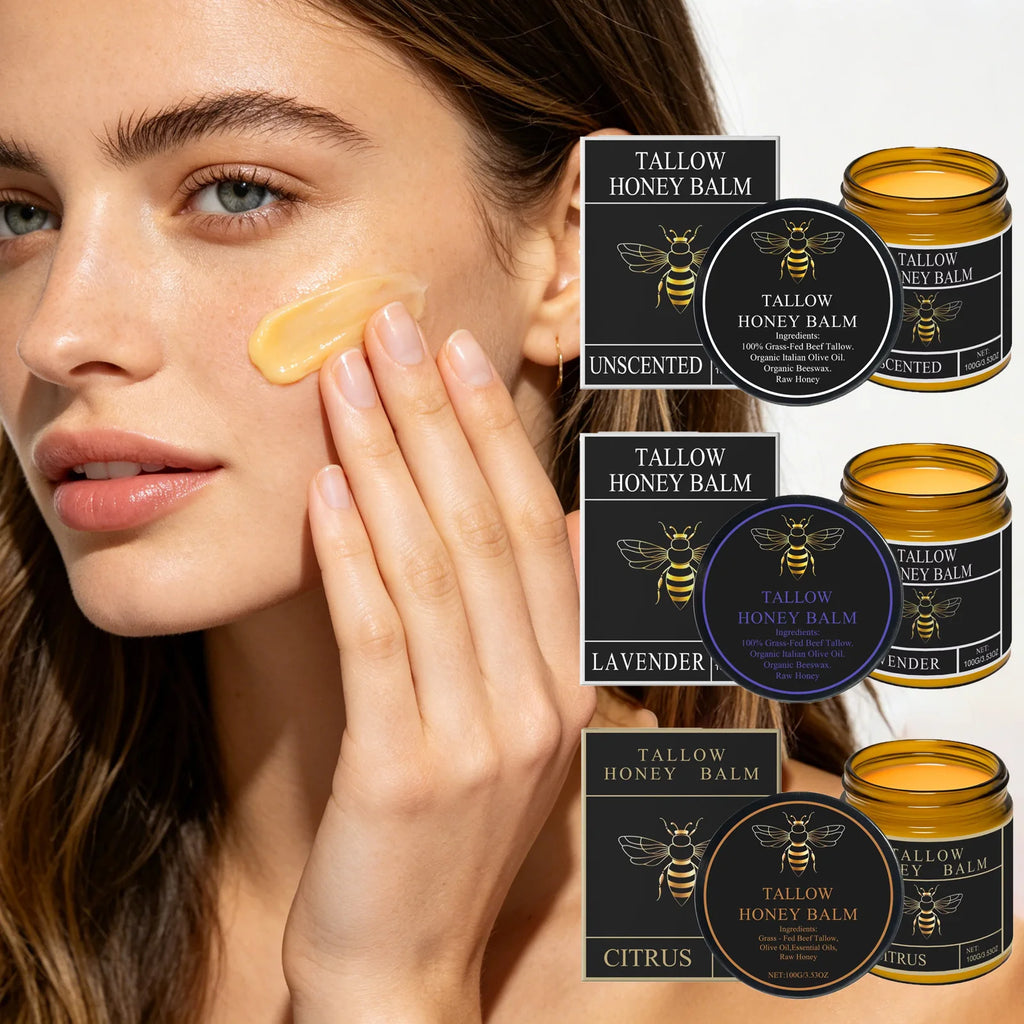 Organic Grass-Fed Beef Tallow Balm With Honey Soothen Nourishing Dry Skin Improves Elasticity Moisturizing Cream For Soft Smooth Oasis Select