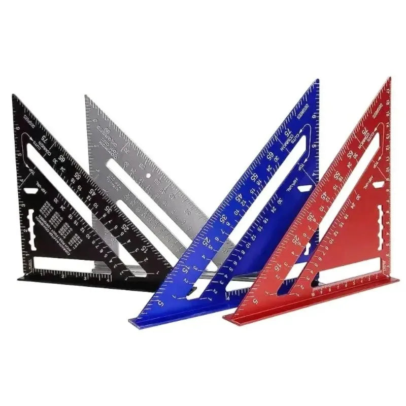New 7Inch Triangle Ruler Measurement Tool Aluminium Alloy Carpenter Tools Inch Metric Angle Ruler Speed Square Woodworking Tools Oasis Select