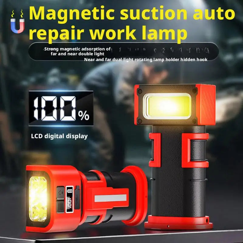Mini LED COB Rotating Adjustable Work Light with Magnetic Base Portable Charging Flashlight Multifunctional Illumination Tool Oasis Select